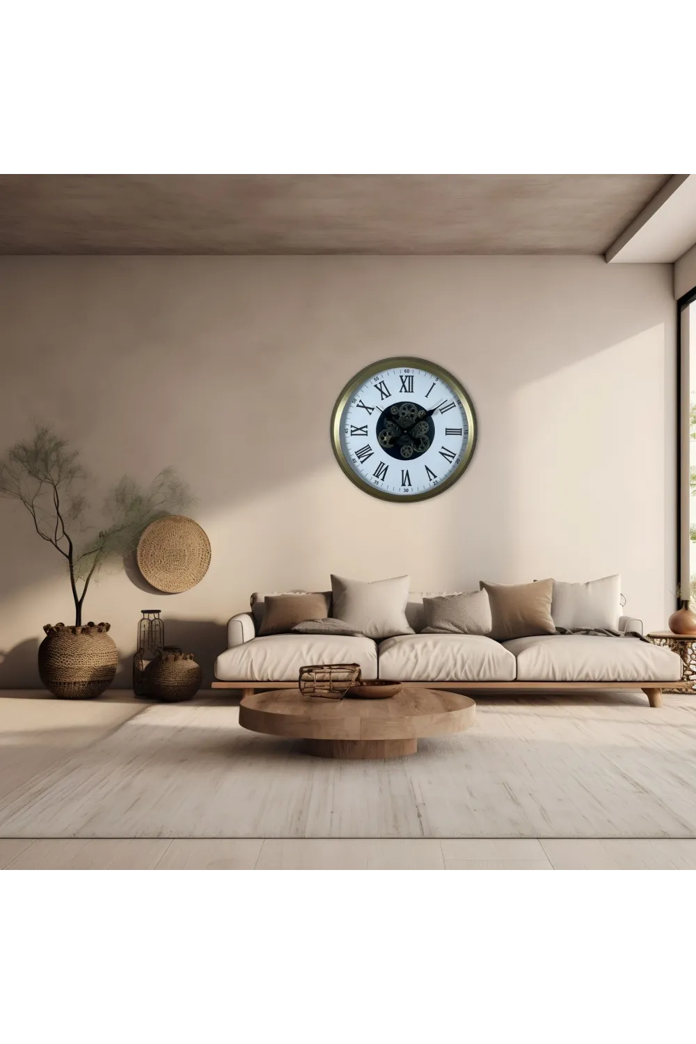 Roma Elegance Eskitme 60 Cm Çarklı Duvar Saati