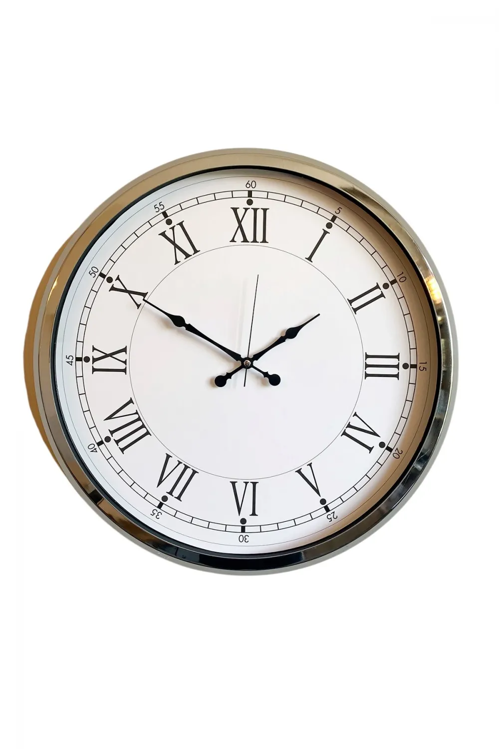 Roma Zarafeti Krom 52 Cm Metal Duvar Saati