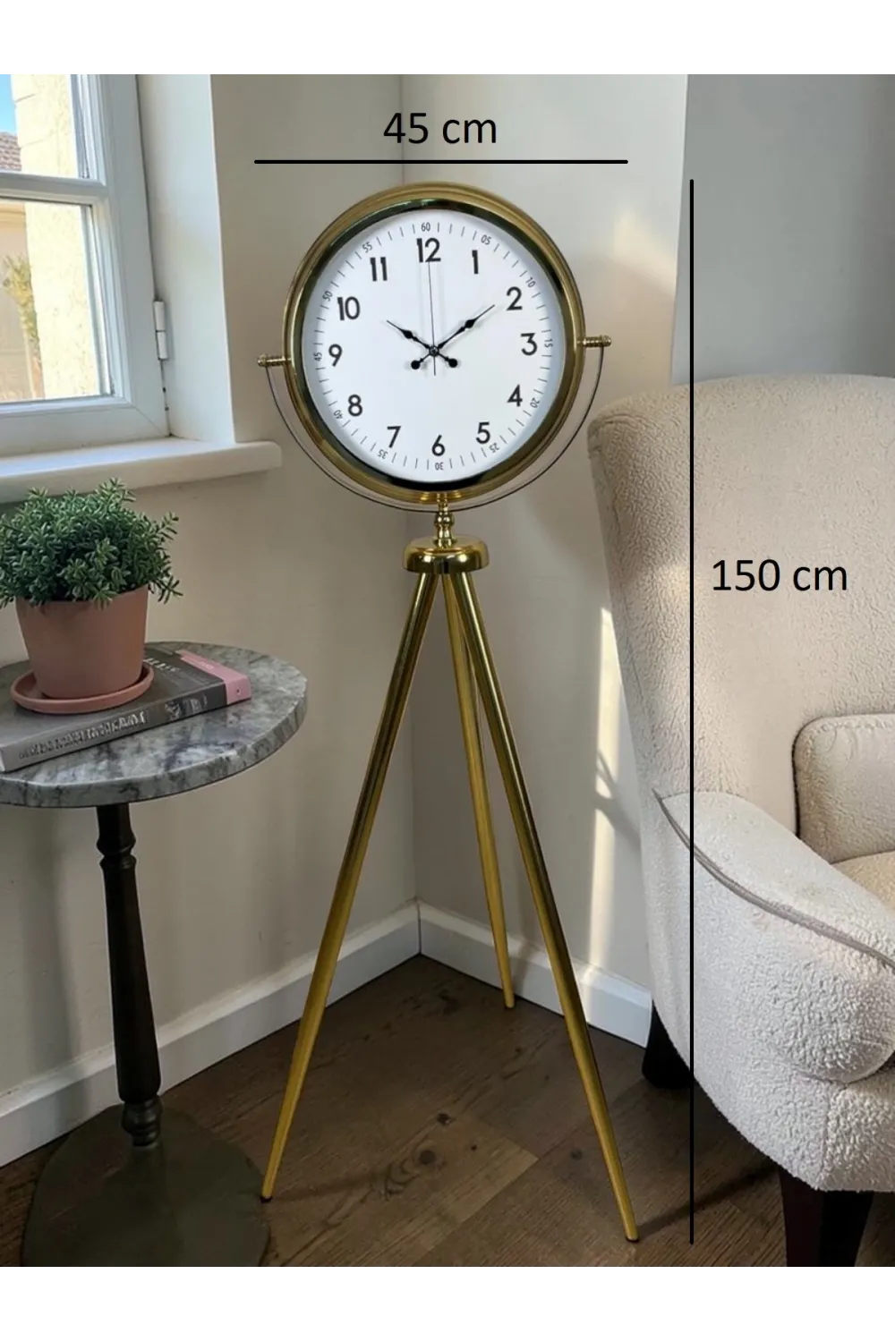 Royal Gold Tripod Ayaklı Dekoratif Saat