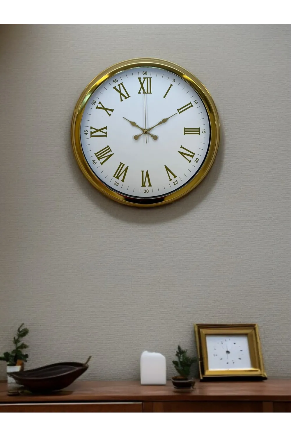 Royal White Gold 40 Cm Metal Duvar Saati