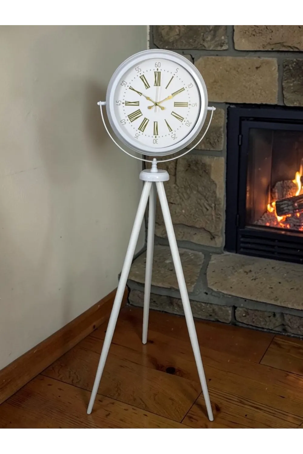 Royal White Gold Roma Rakam Tripod Ayaklı Saat