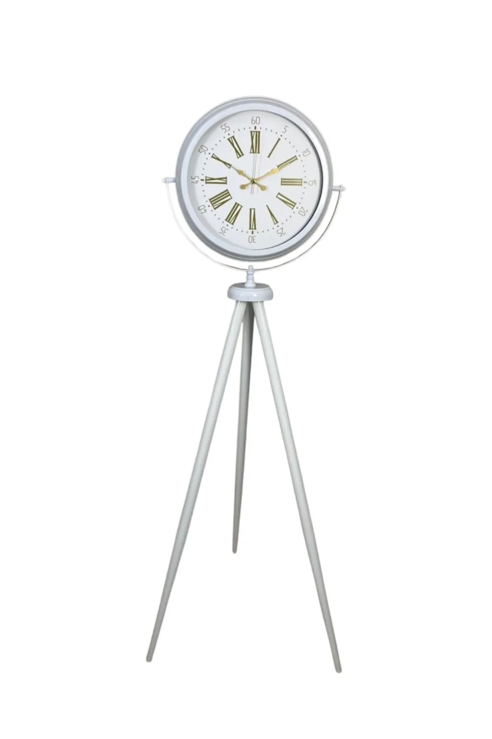 Royal White Gold Roma Rakam Tripod Ayaklı Saat