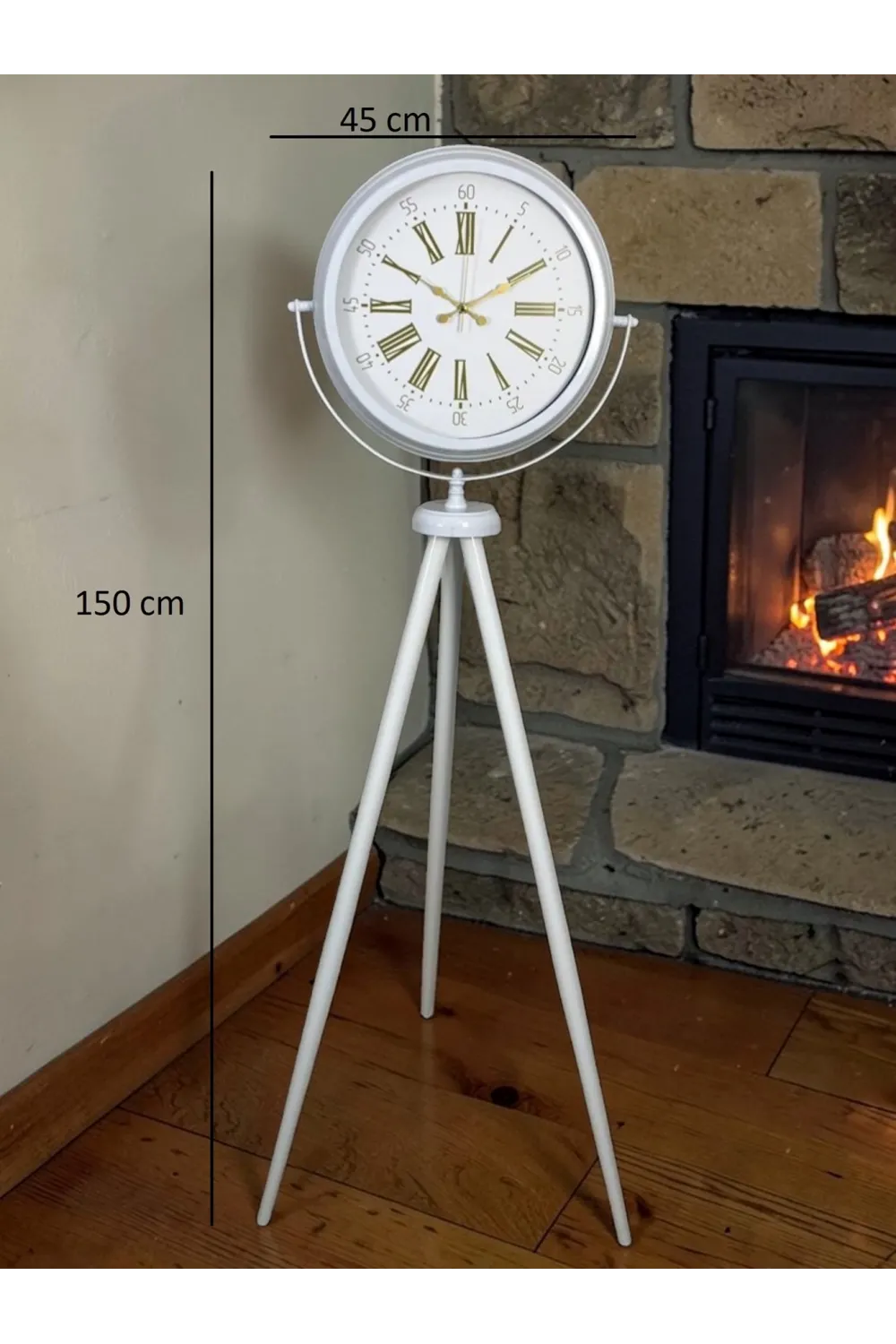 Royal White Gold Roma Rakam Tripod Ayaklı Saat
