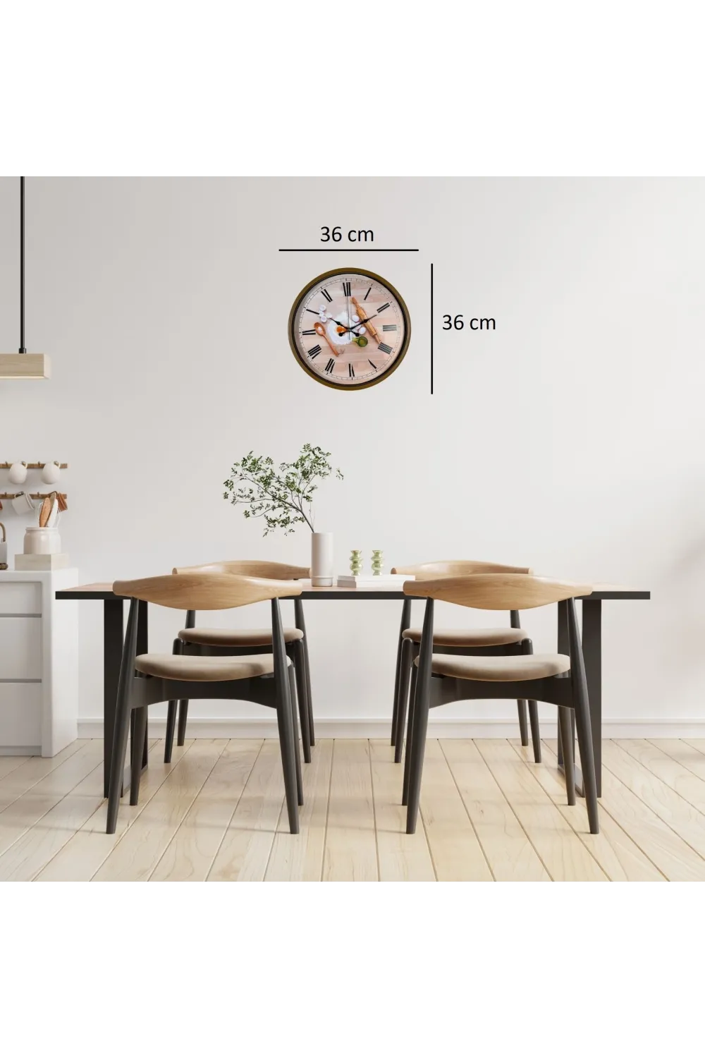 Rustic Bakery Kitchen Kahverengi 36 Cm Duvar Saati