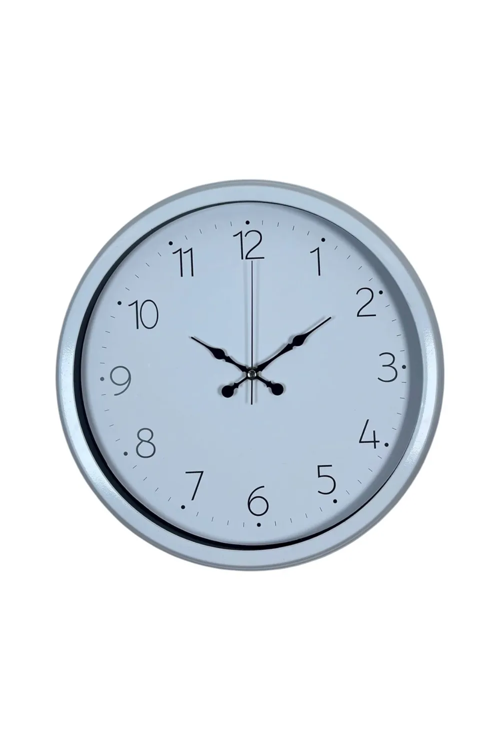Sade Tasarım Beyaz 40 Cm Metal Standart Duvar Saati