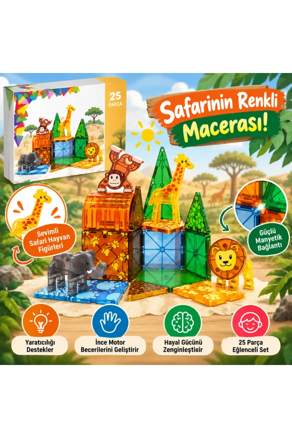 Safarı Anımals 25 Parça