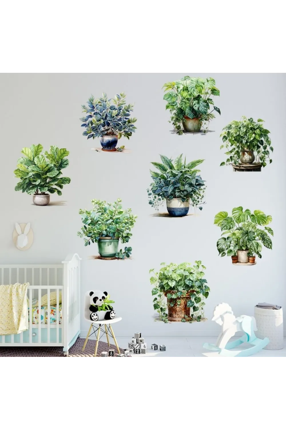 Saksılı Çiçek Tasarımlı 8li Sticker Mc-480a