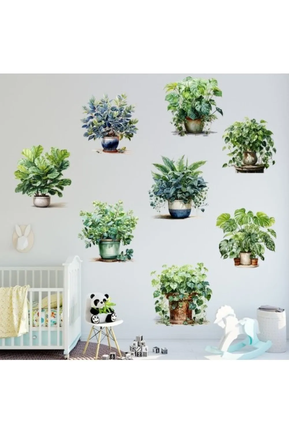 Saksılı Çiçek Tasarımlı 8li Sticker MC-480A