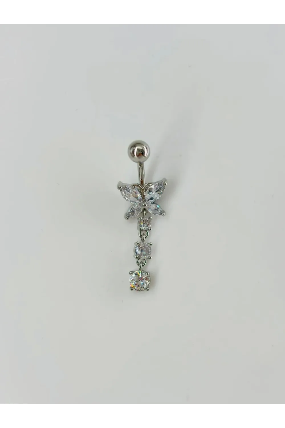 Sallantılı Çiçek Detaylı  Göbek Piercing - Pg0072