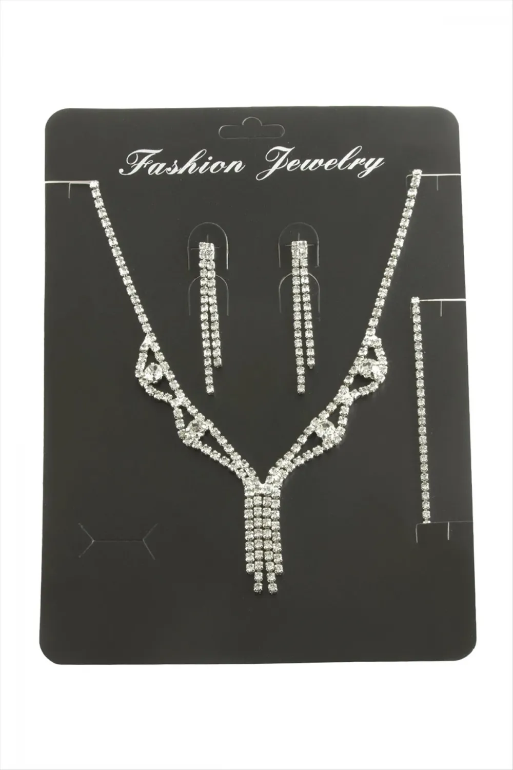 Sallantılı Taşlı Set Kolye