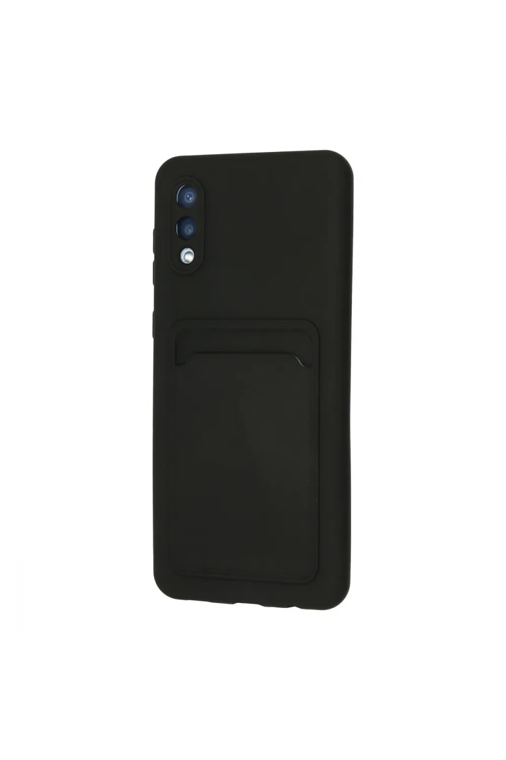 Samsung Galaxy A02 Kılıf Kelvin Kartvizitli Silikon - Siyah