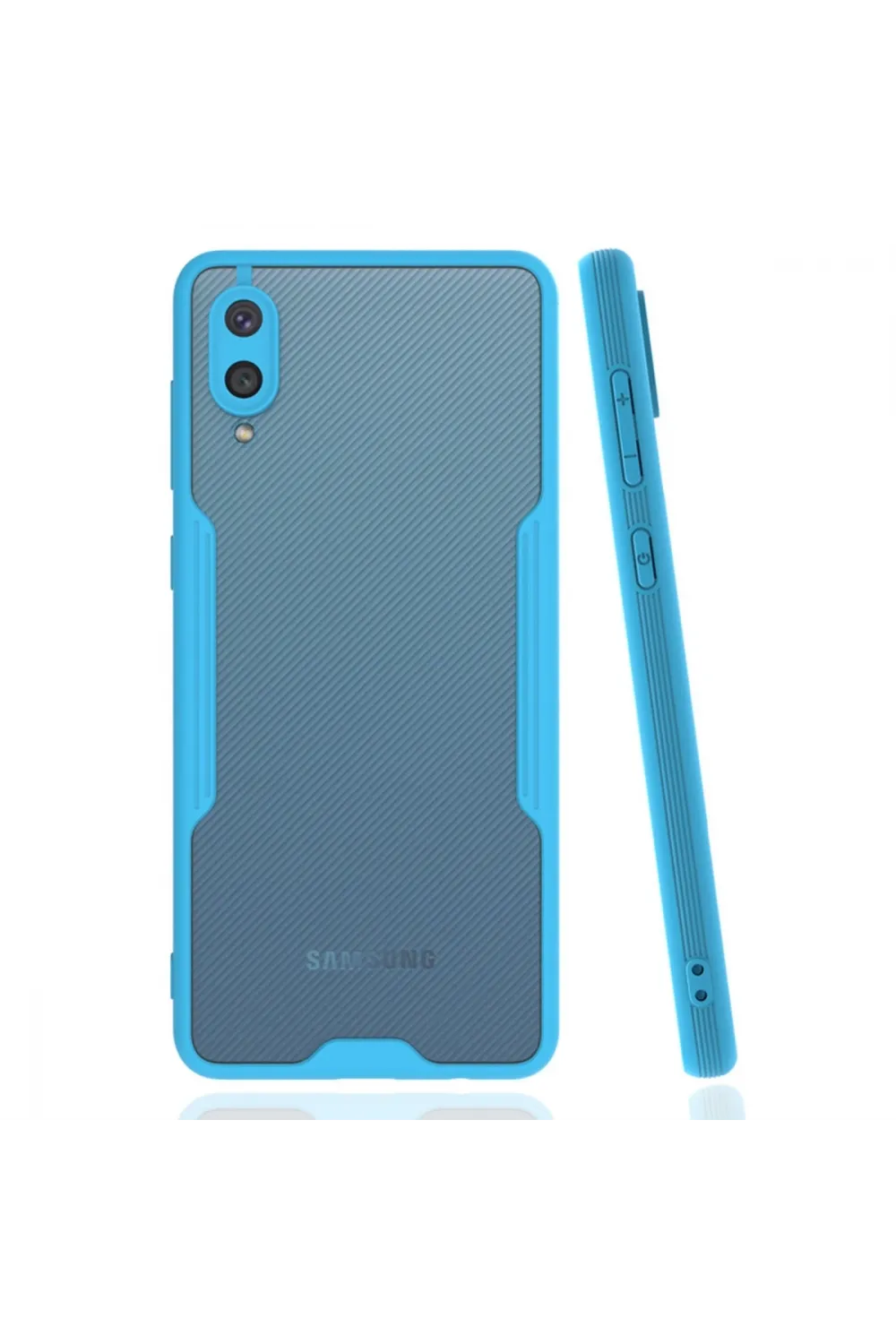 Samsung Galaxy A02 Kılıf Platin Silikon - Mavi