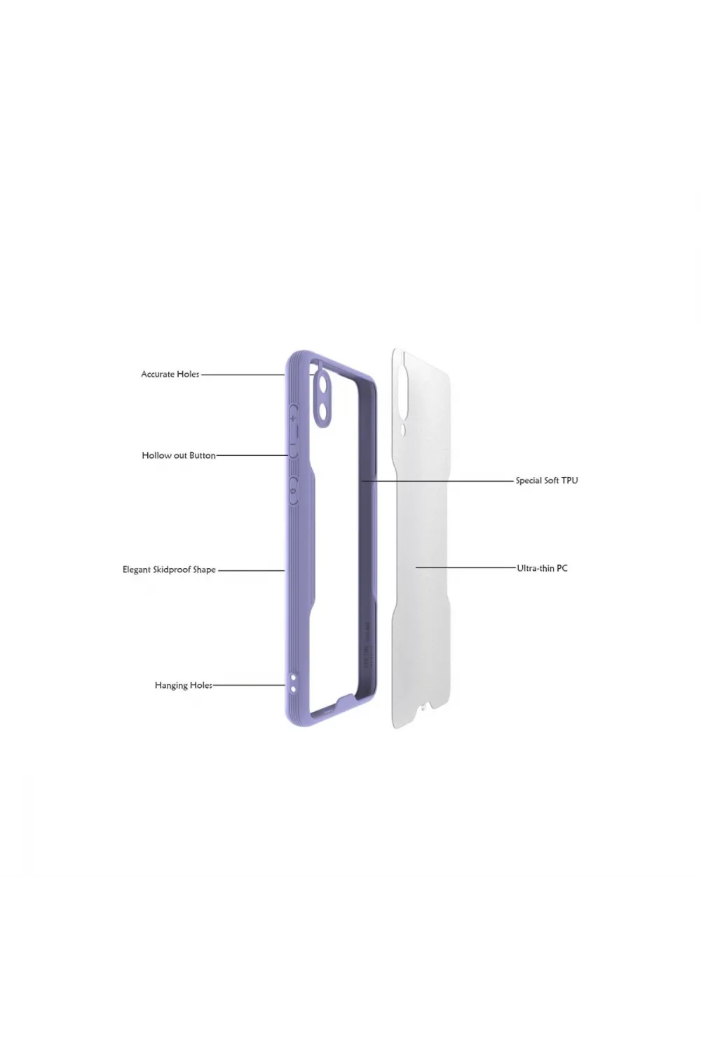 Samsung Galaxy A02 Kılıf Platin Silikon - Mavi