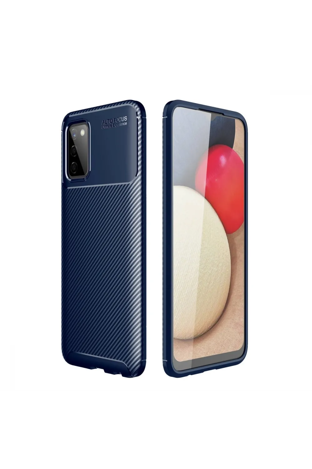 Samsung Galaxy A02s Kılıf Auto Focus Karbon Kapak - Lacivert
