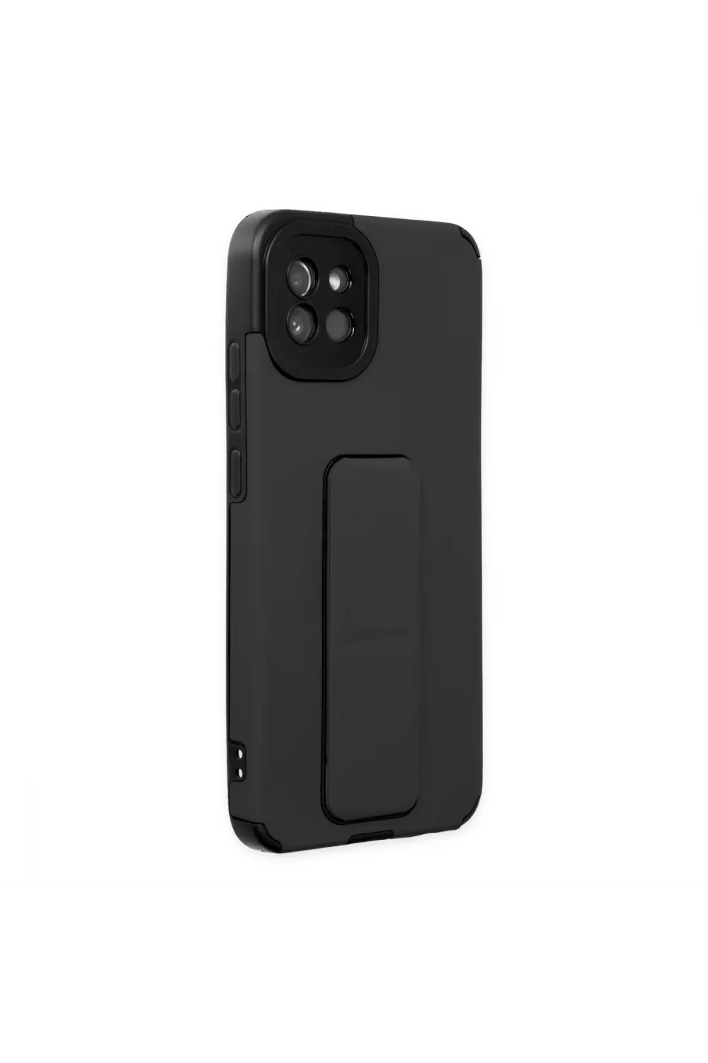 Samsung Galaxy A03 Kılıf Mega Standlı Silikon - Siyah