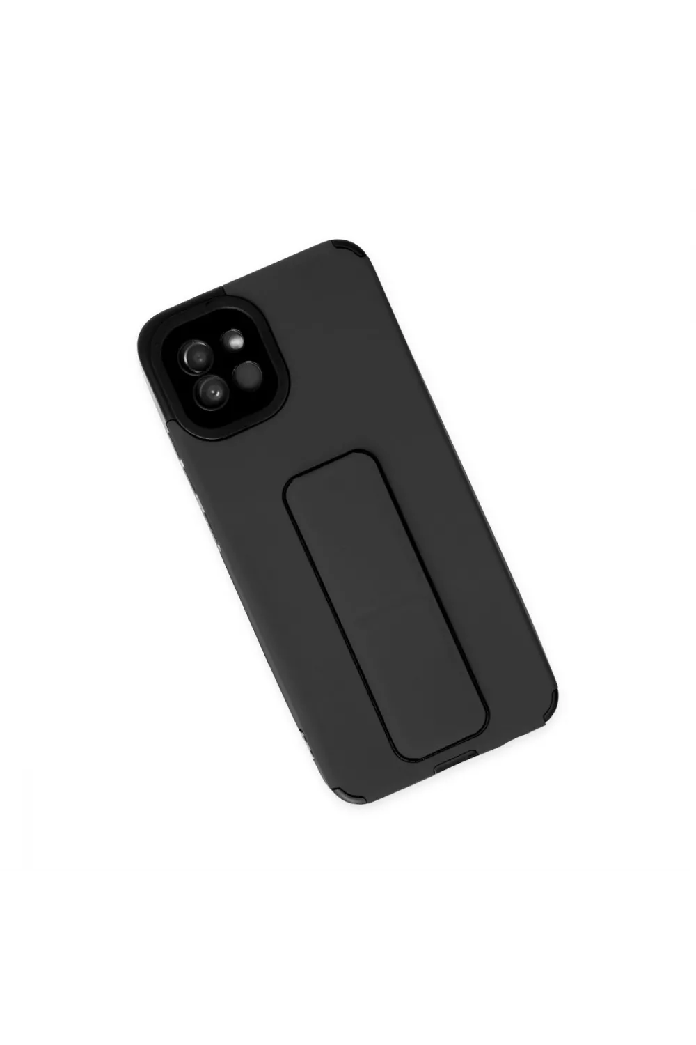 Samsung Galaxy A03 Kılıf Mega Standlı Silikon - Siyah