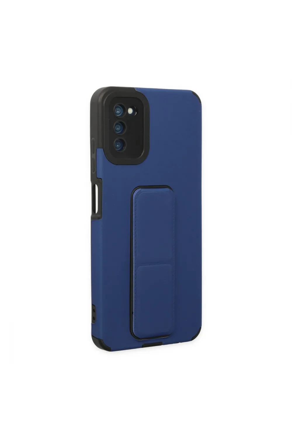 Samsung Galaxy A03s Kılıf Mega Standlı Silikon - Mavi