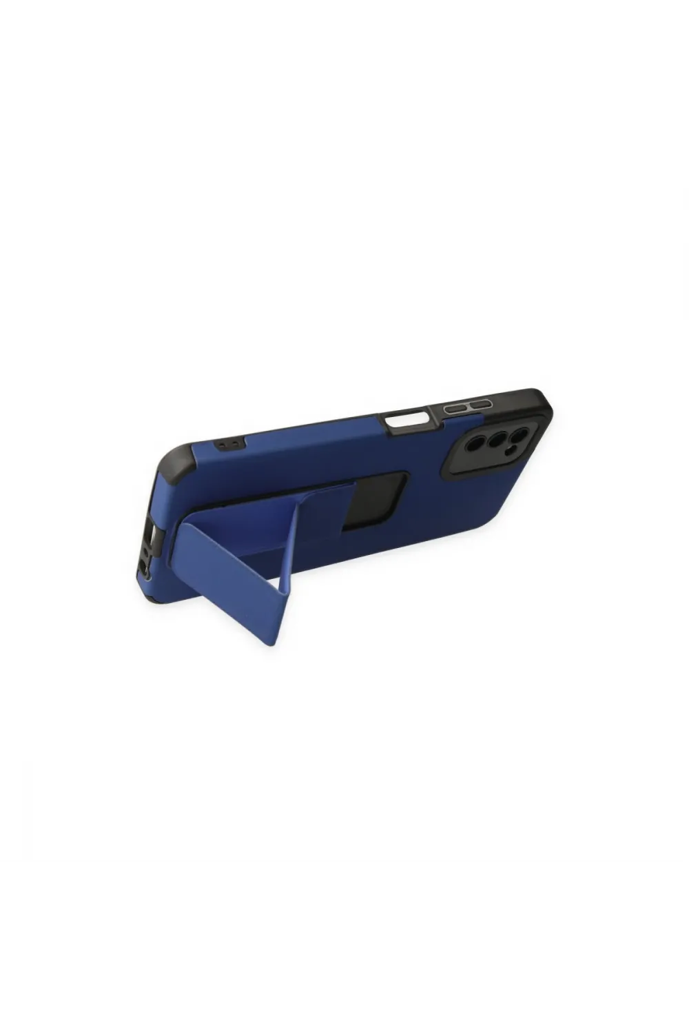 Samsung Galaxy A03s Kılıf Mega Standlı Silikon - Mavi