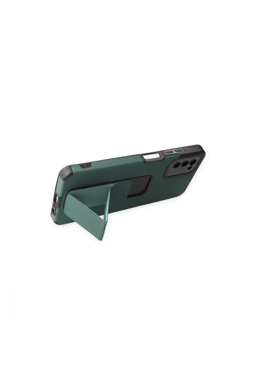 Samsung Galaxy A03s Kılıf Mega Standlı Silikon - Yeşil