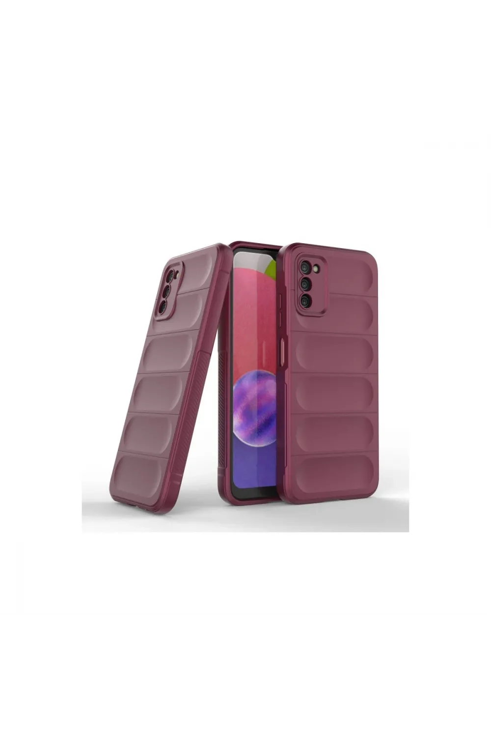 Samsung Galaxy A03s Kılıf Optimum Silikon - Bordo