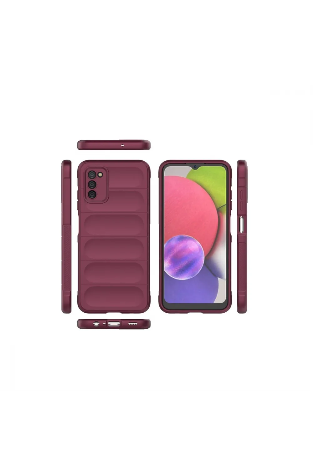 Samsung Galaxy A03s Kılıf Optimum Silikon - Bordo