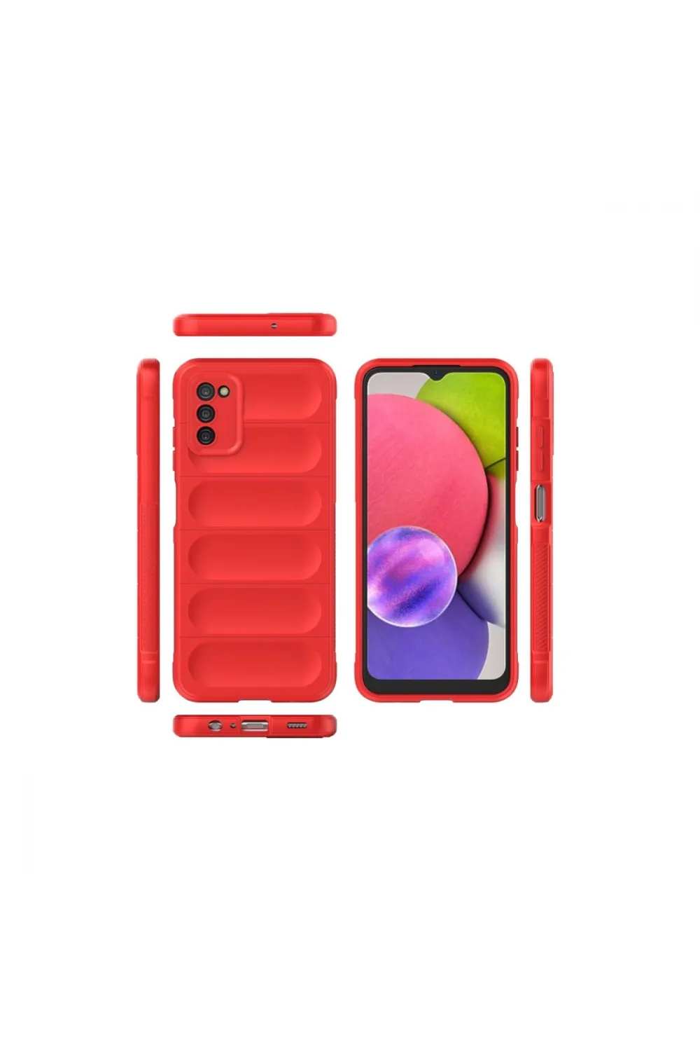Samsung Galaxy A03s Kılıf Optimum Silikon - Kırmızı