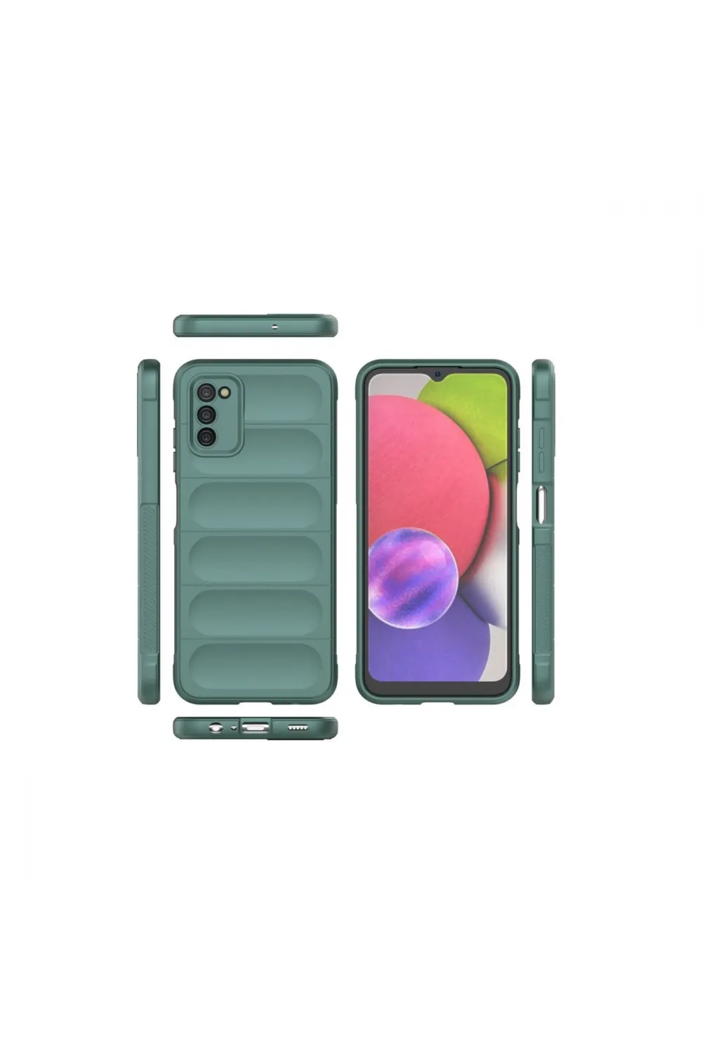 Samsung Galaxy A03s Kılıf Optimum Silikon - Koyu Yeşil