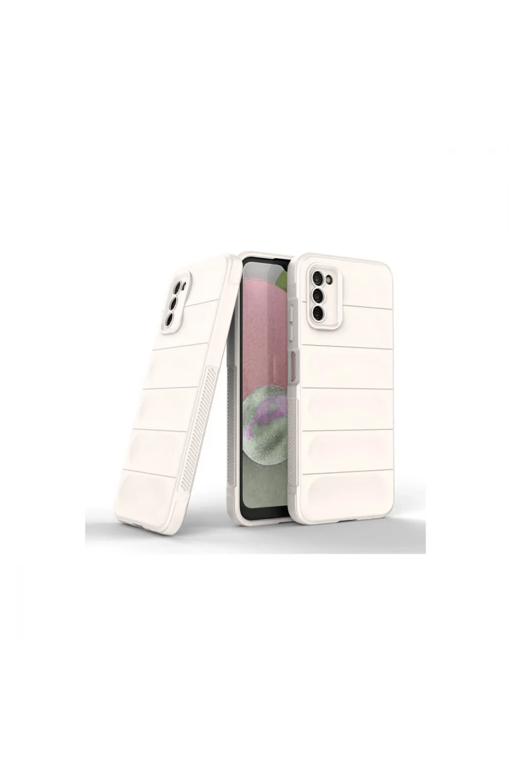Samsung Galaxy A03s Kılıf Optimum Silikon - Krem