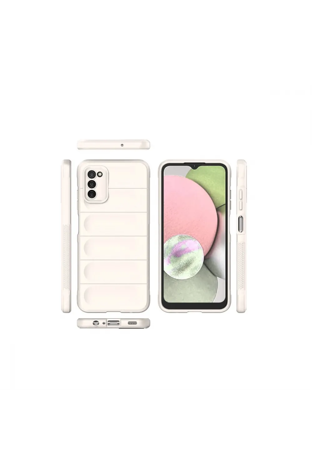Samsung Galaxy A03s Kılıf Optimum Silikon - Krem