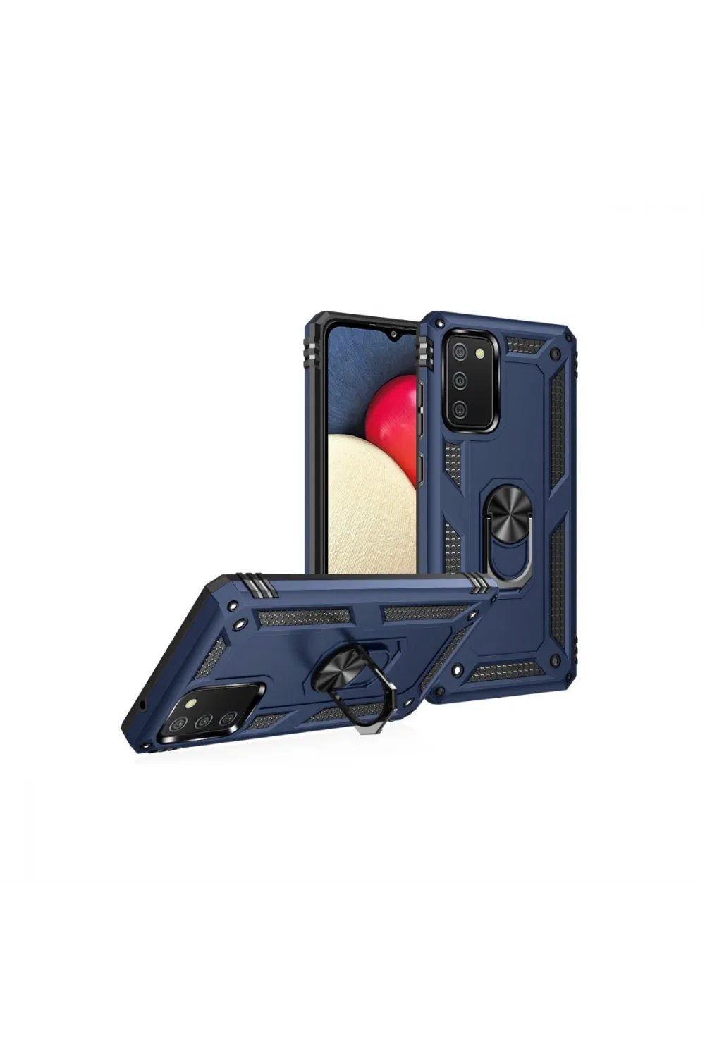 Samsung Galaxy A03s Kılıf Sofya Yüzüklü Silikon Kapak - Lacivert