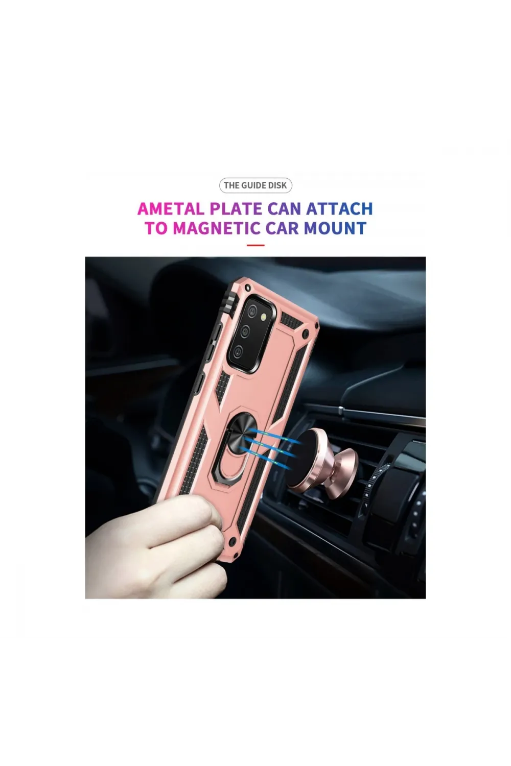 Samsung Galaxy A03s Kılıf Sofya Yüzüklü Silikon Kapak - Rose