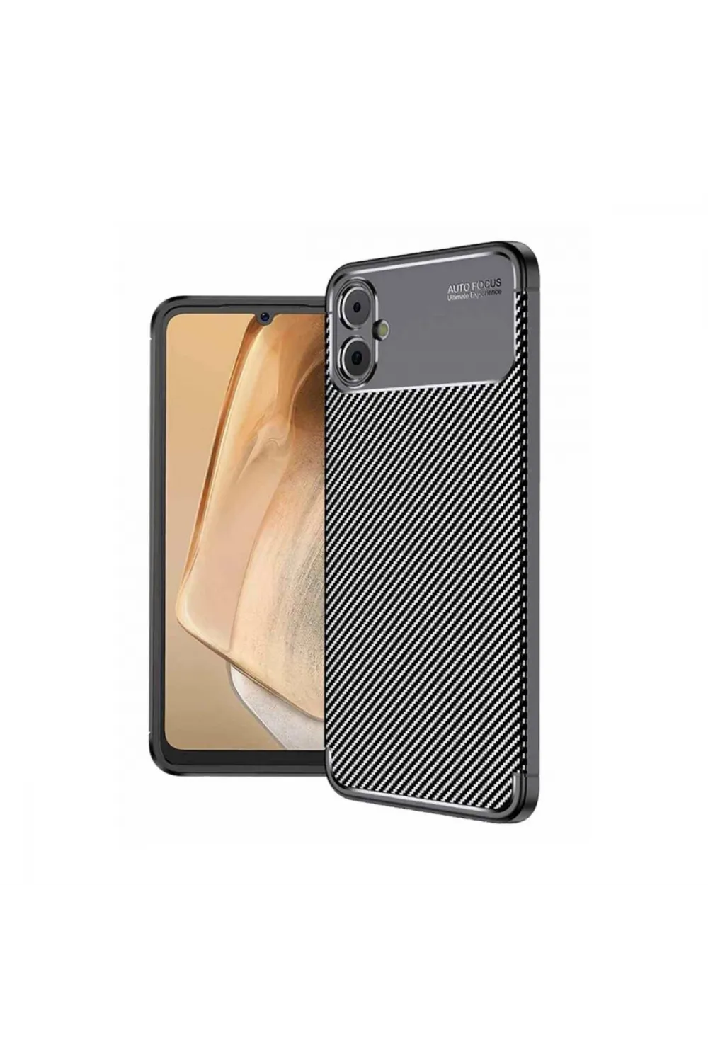 Samsung Galaxy A05 Kılıf Auto Focus Karbon Kapak - Siyah