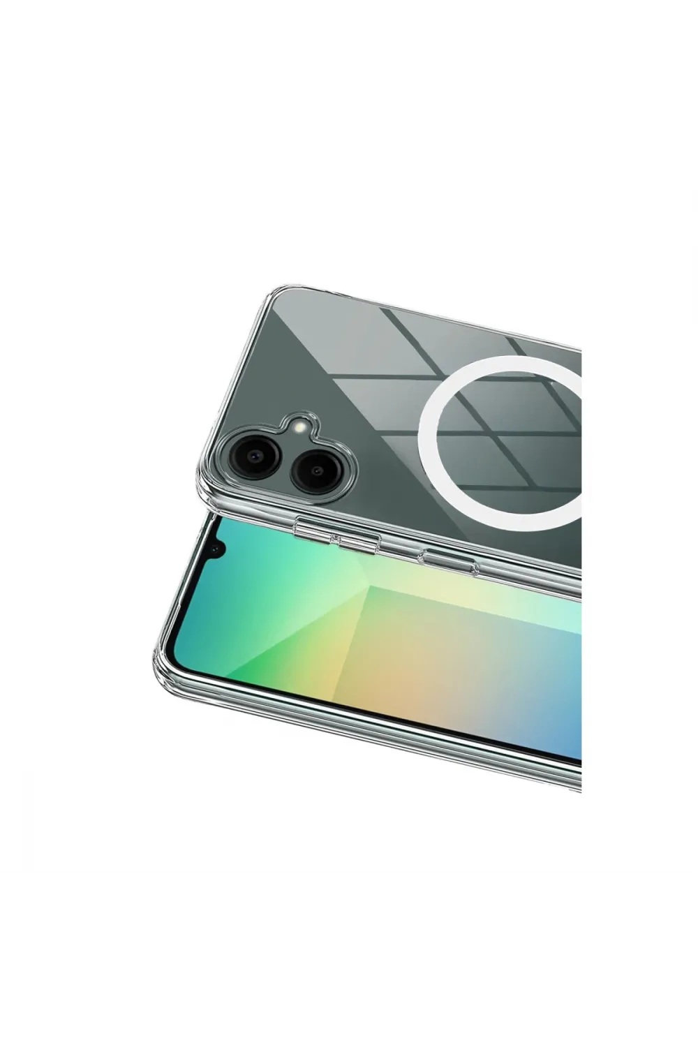Samsung Galaxy A06 Combo Sert Şeffaf Magsafe Kapak - Şeffaf