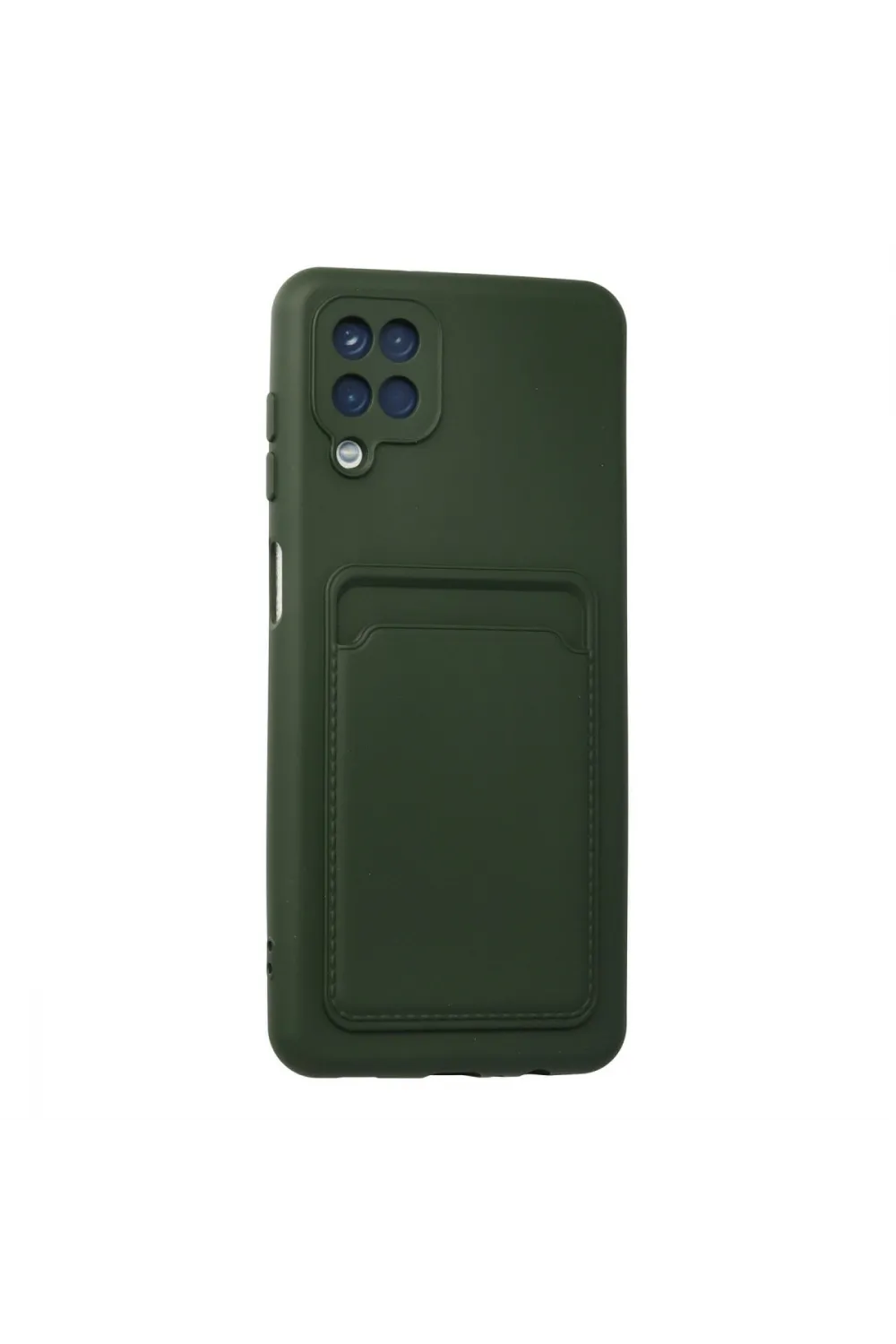Samsung Galaxy A12 Kılıf Kelvin Kartvizitli Silikon - Koyu Yeşil