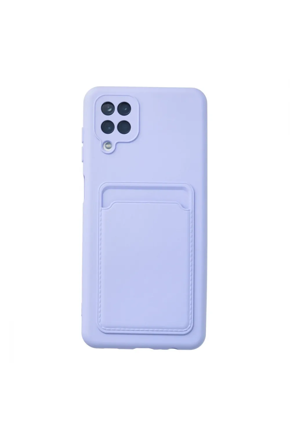 Samsung Galaxy A12 Kılıf Kelvin Kartvizitli Silikon - Lila