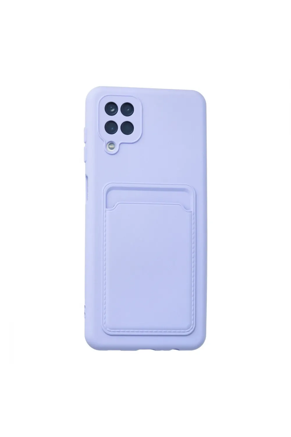 Samsung Galaxy A12 Kılıf Kelvin Kartvizitli Silikon - Lila