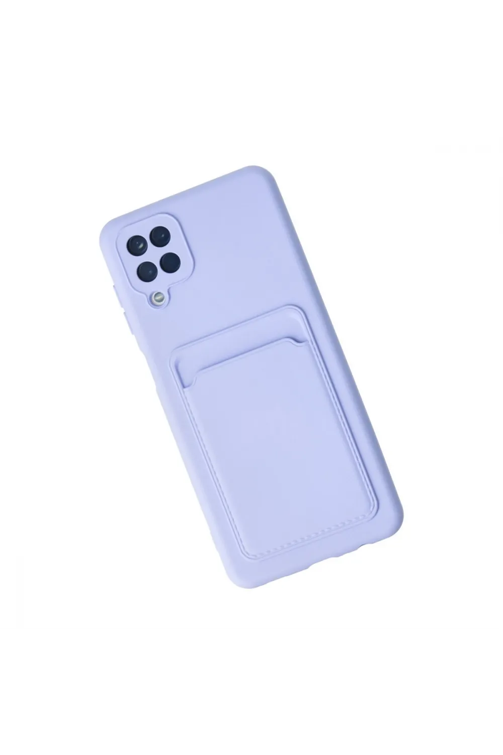 Samsung Galaxy A12 Kılıf Kelvin Kartvizitli Silikon - Lila