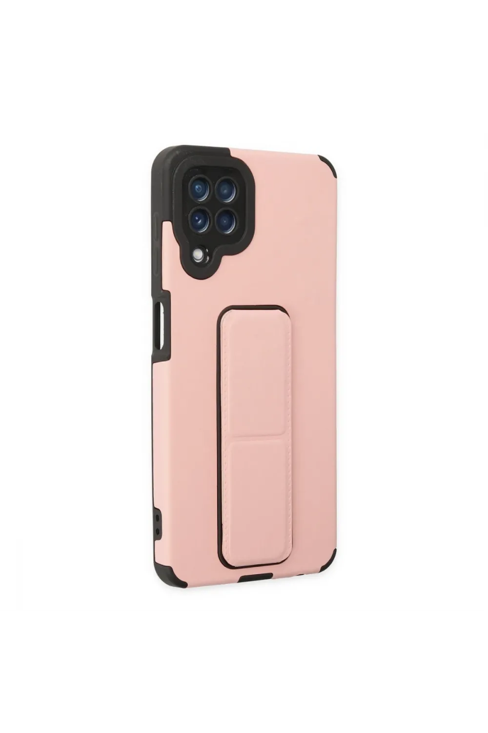 Samsung Galaxy A22 Kılıf Mega Standlı Silikon - Pudra