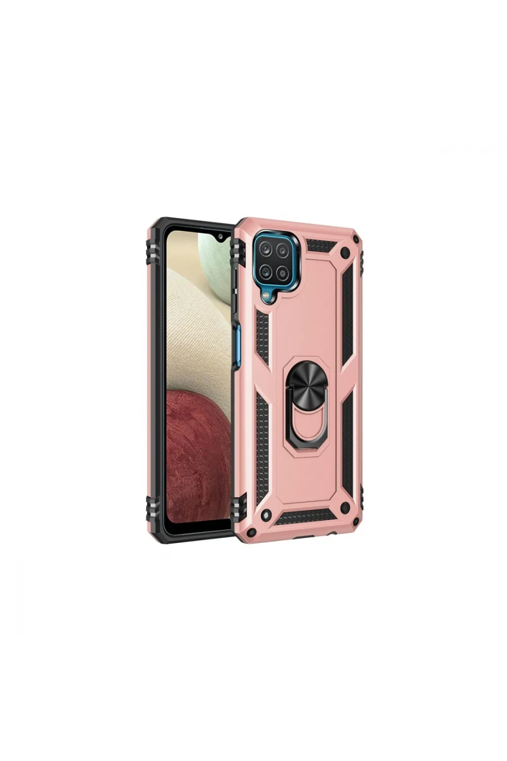 Samsung Galaxy A22 Kılıf Sofya Yüzüklü Silikon Kapak - Rose