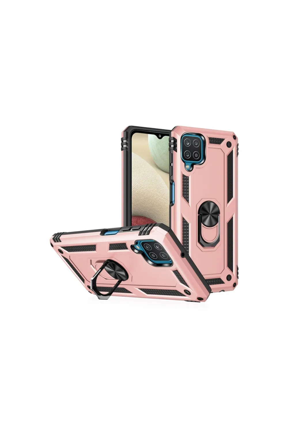 Samsung Galaxy A22 Kılıf Sofya Yüzüklü Silikon Kapak - Rose