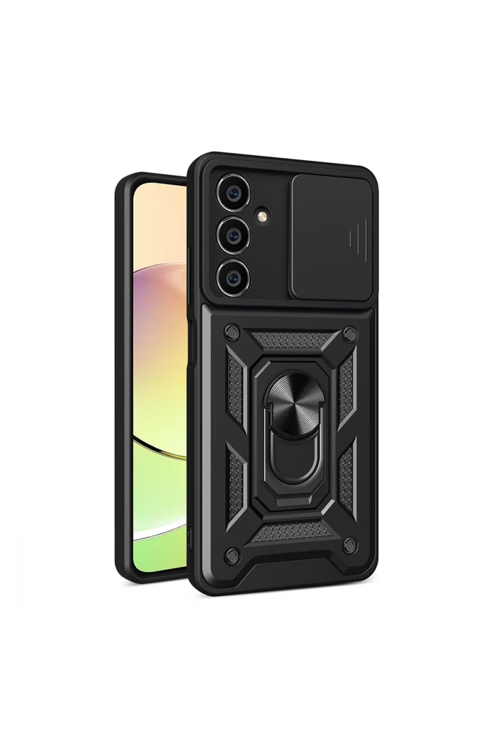 Samsung Galaxy A25 5g Kılıf Pars Lens Yüzüklü Silikon - Siyah