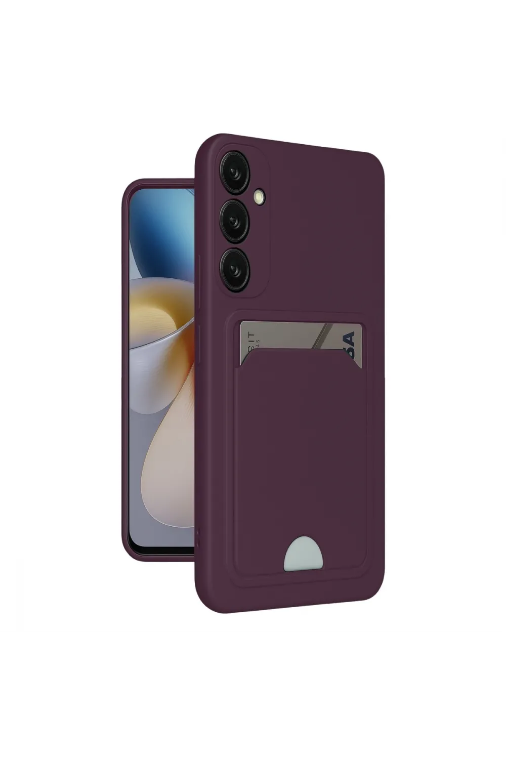 Samsung Galaxy A26 Kılıf Kelvin Kartvizitli Silikon - Derin Mor