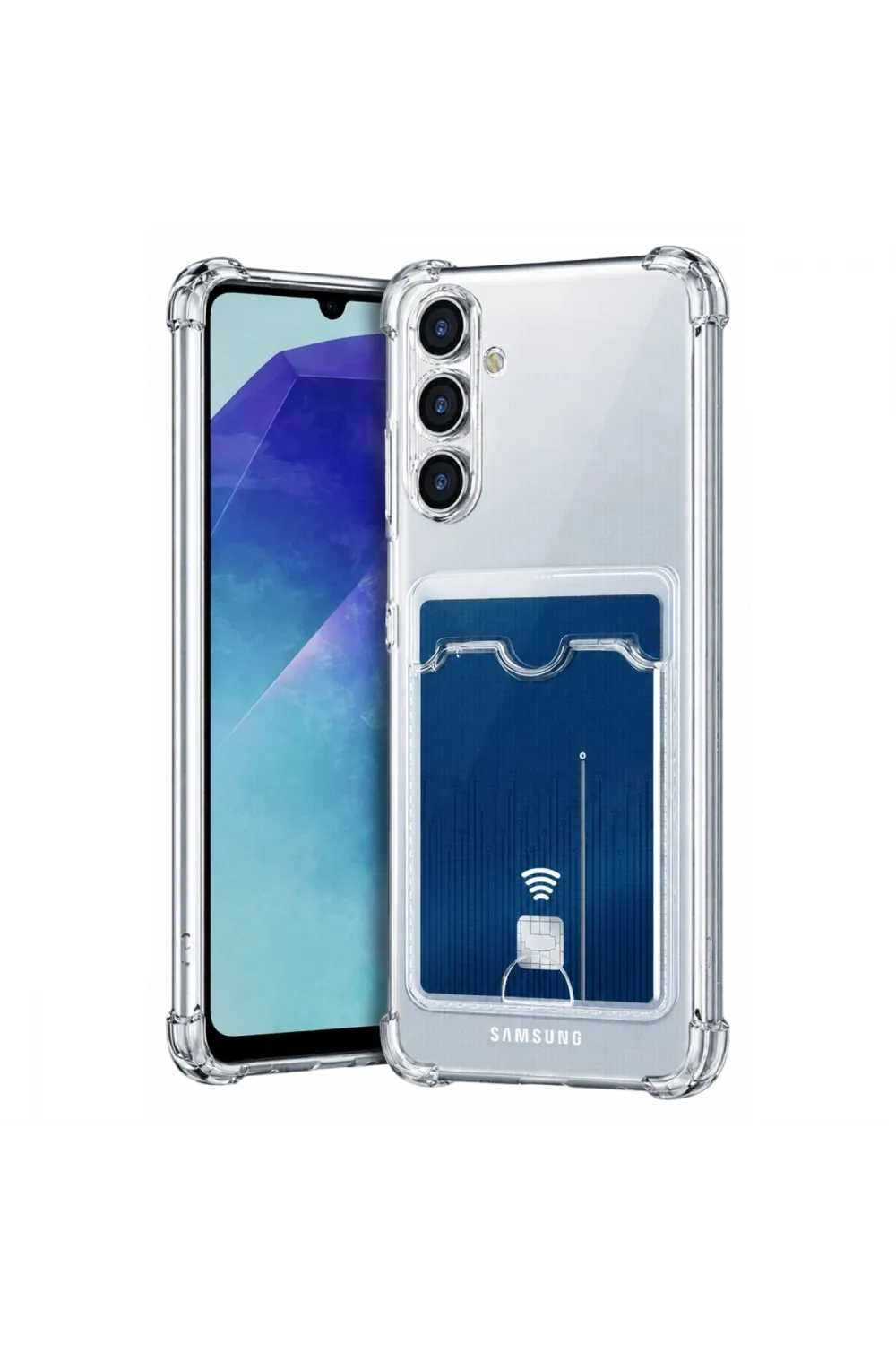 Samsung Galaxy A27 Kılıf Kart Şeffaf Silikon - Şeffaf