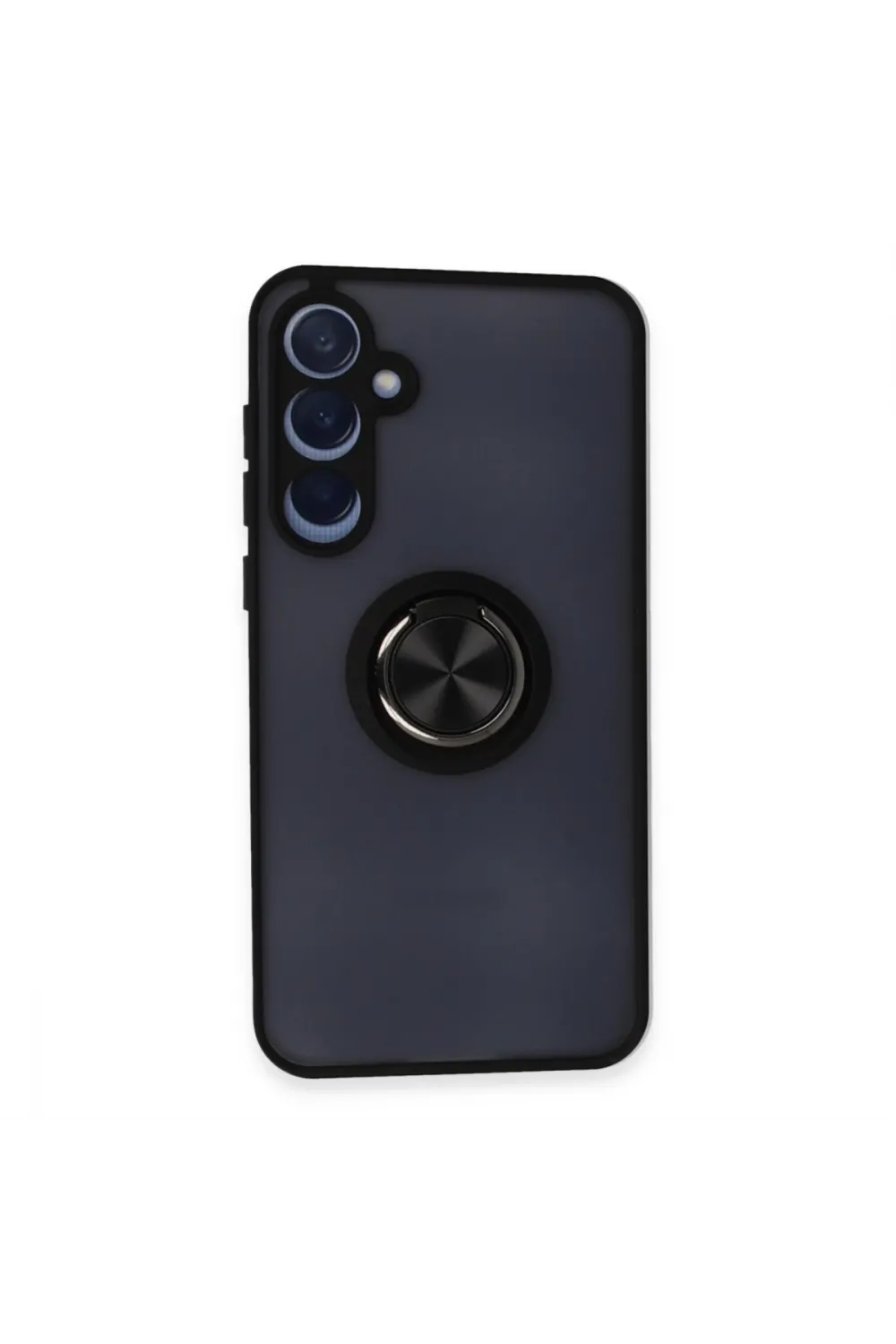 Samsung Galaxy A35 5g Kılıf Montreal Yüzüklü Silikon Kapak - Siyah