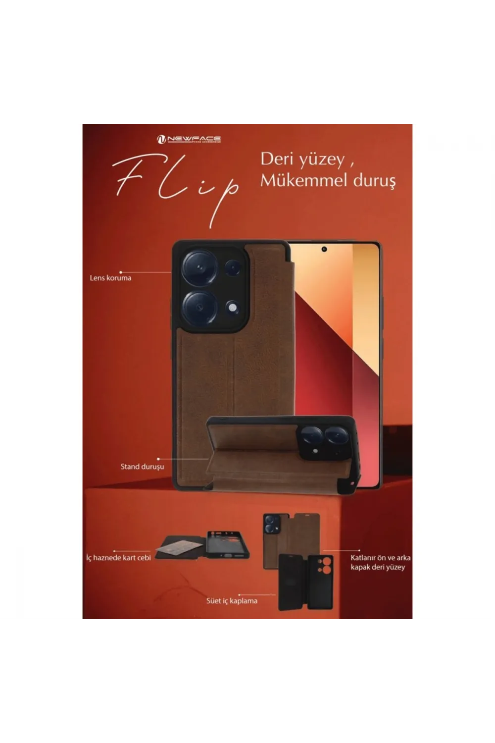 Samsung Galaxy A36 Kılıf Flip Cover - Taba