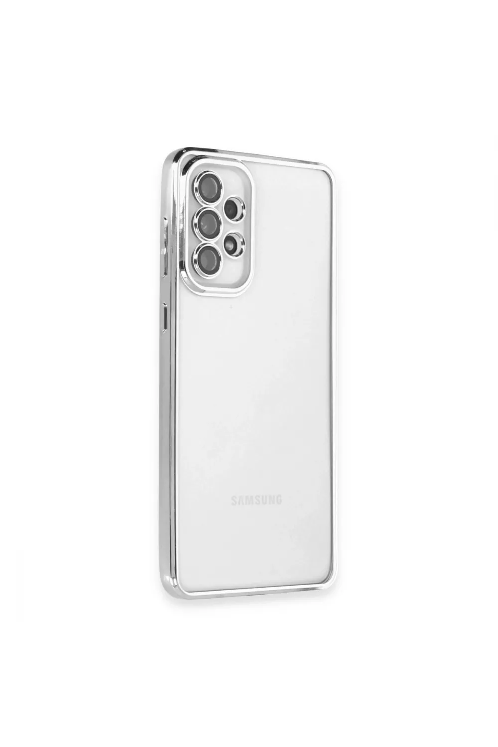 Samsung Galaxy A53 5g Kılıf Razer Lensli Silikon - Gümüş
