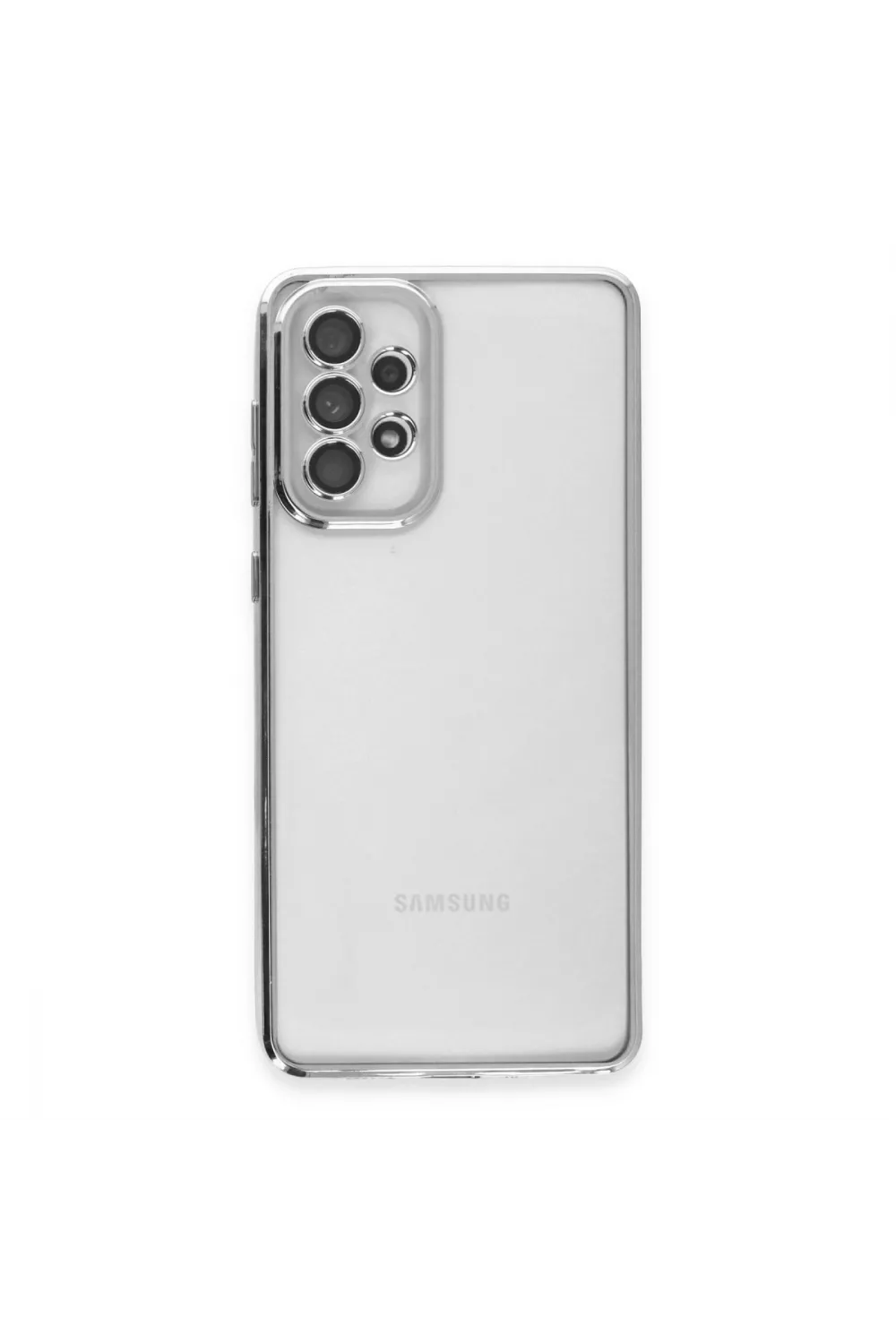Samsung Galaxy A53 5g Kılıf Razer Lensli Silikon - Gümüş
