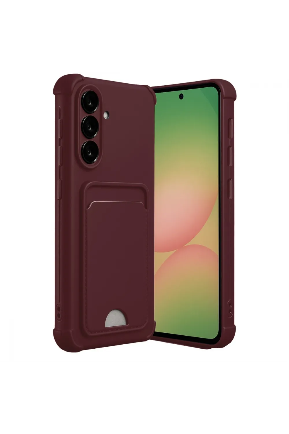 Samsung Galaxy A56 Kılıf Kelvin Kartvizitli Silikon - Bordo