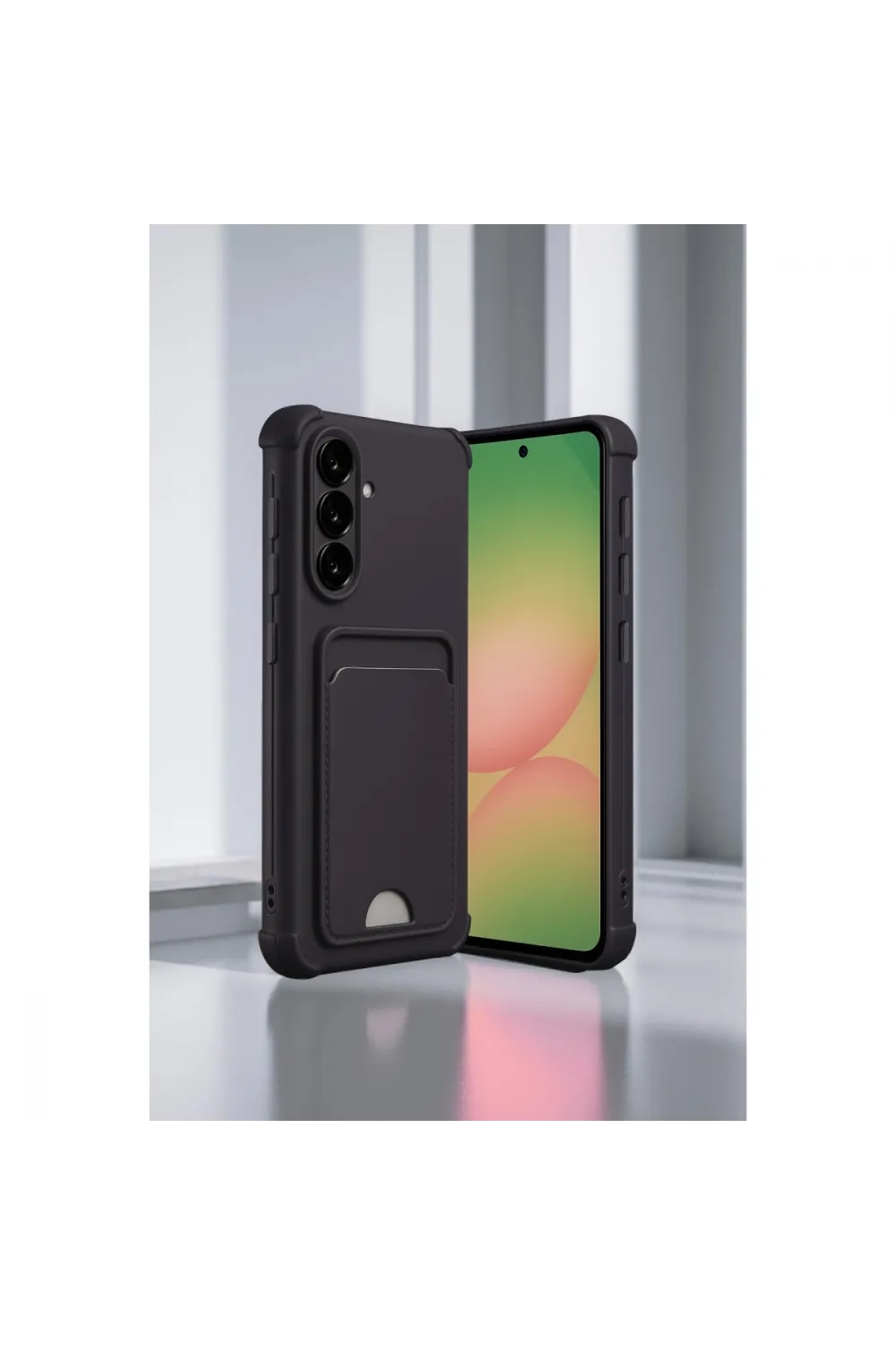 Samsung Galaxy A56 Kılıf Kelvin Kartvizitli Silikon - Derin Mor