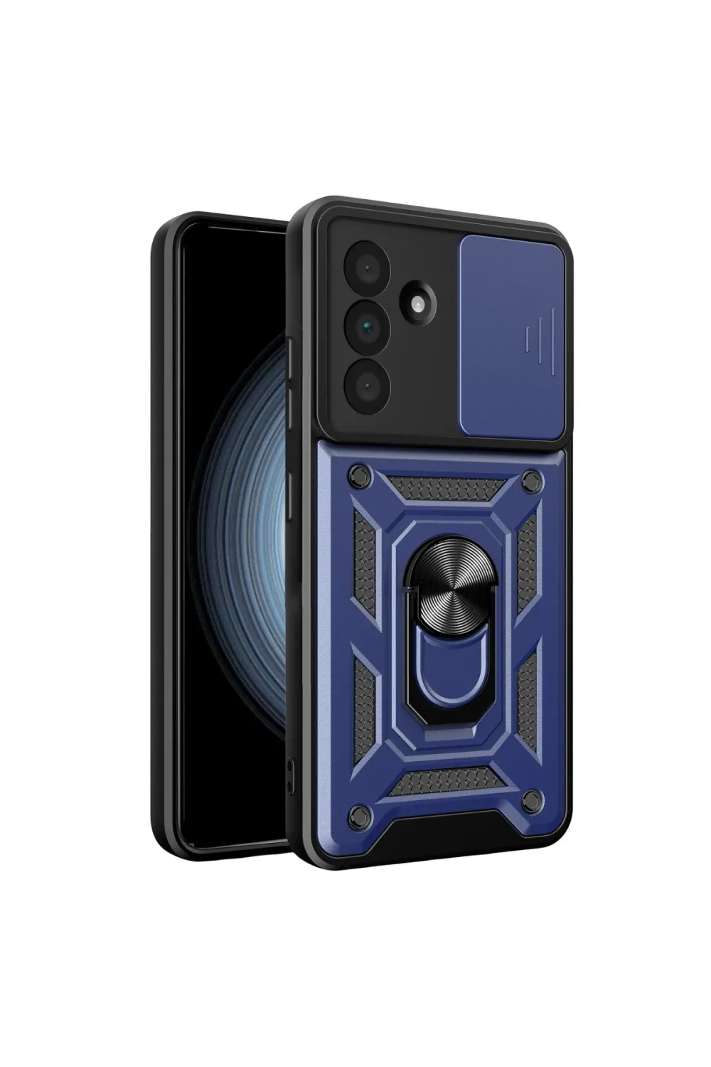 Samsung Galaxy A57 5g Pars Lens Yüzüklü Silikon - Lacivert